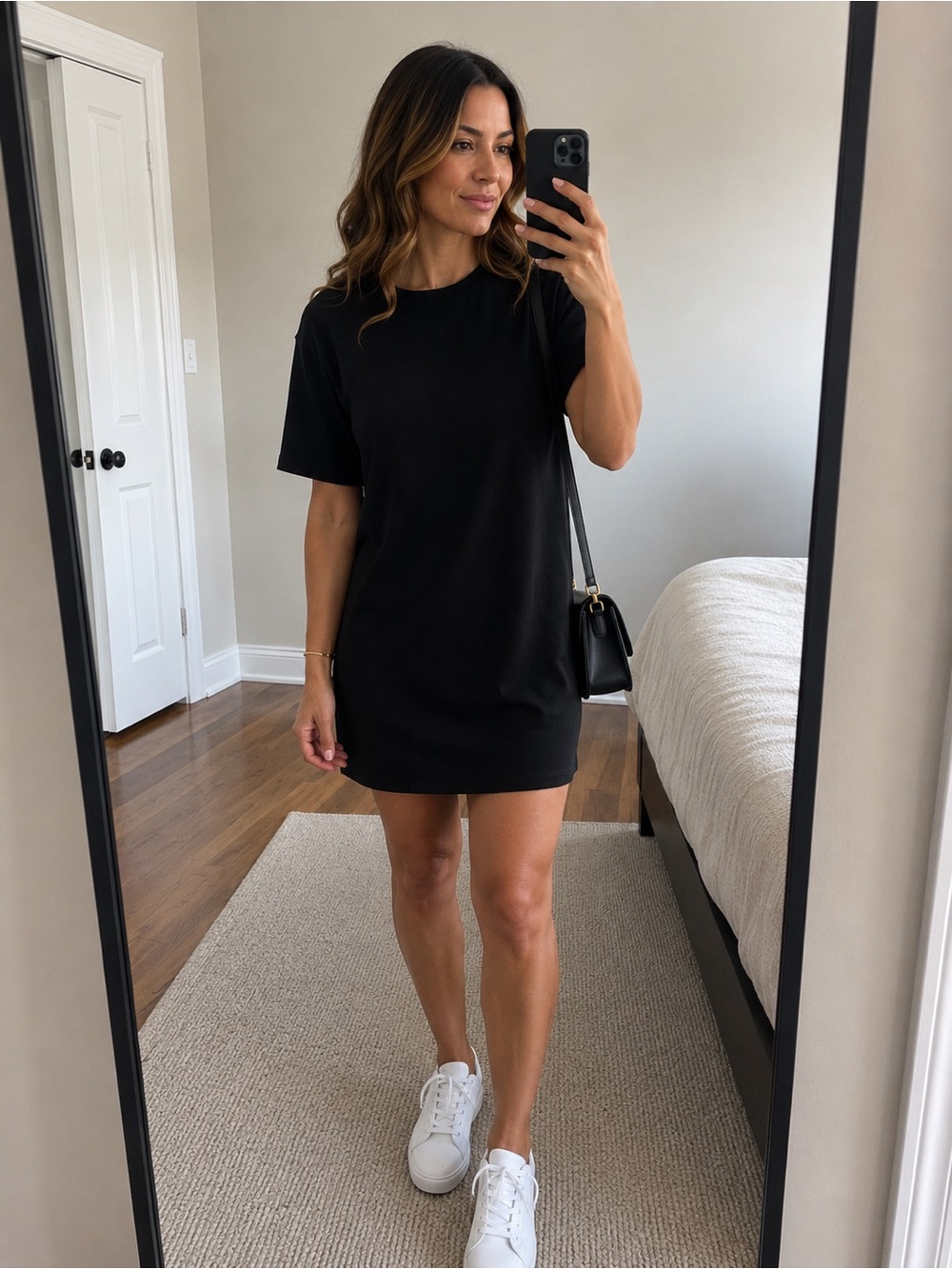 Zara Black Short Sleeve Tee Mini Dress